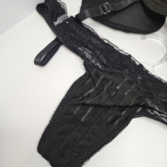 Rampage Intimates 2 Piece Set Black 34C/M Panty Thong Bra Lingerie NEW - Picture 16 of 17